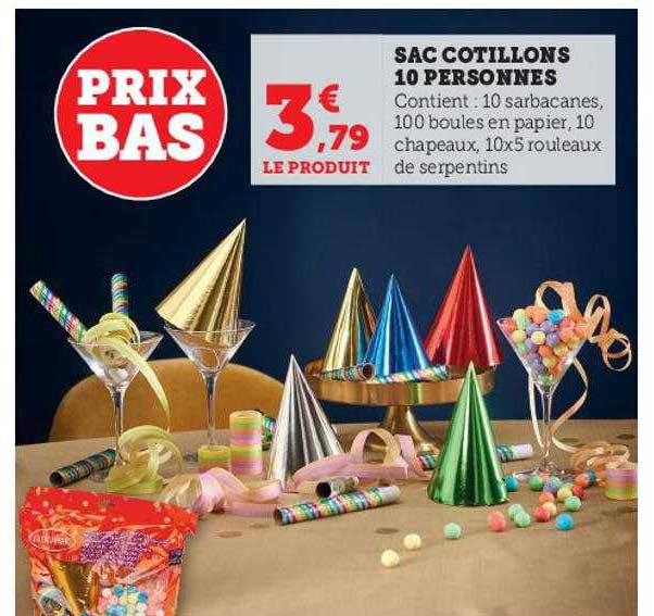 sac cotillons 10 personnes