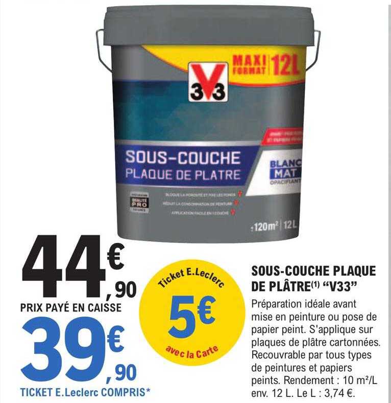 sous-couche plaque de plâtre "v33"