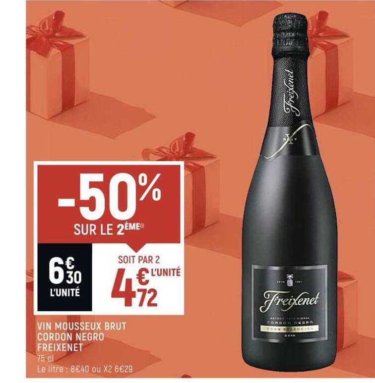 vin mousseux brut cordon negro freixenet -50% sur le 2ème