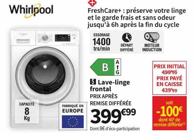 whirlpool lave-linge frontal