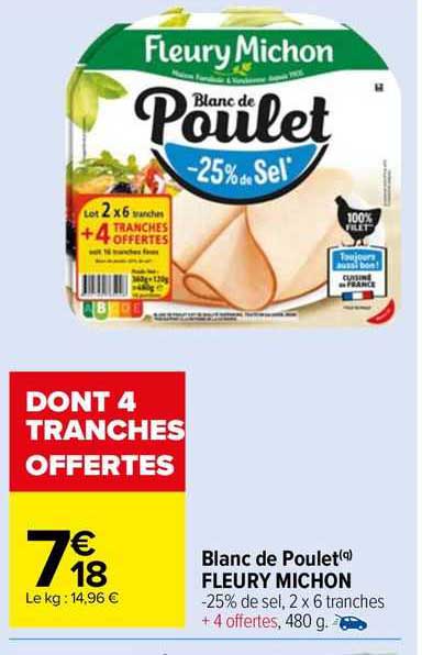 blanc de poulet fleury michon