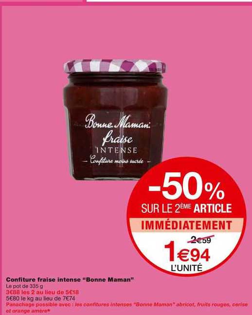 confiture fraise intense "bonne maman"