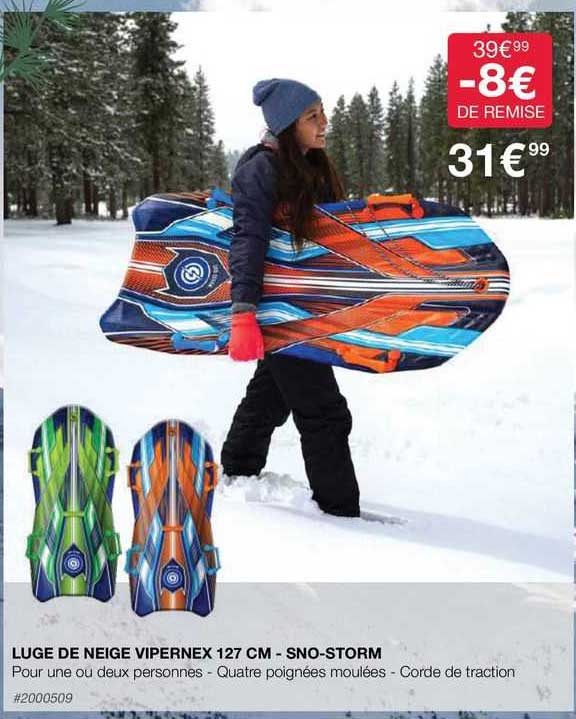 luge de neige vipernex 127 cm - sno-storm