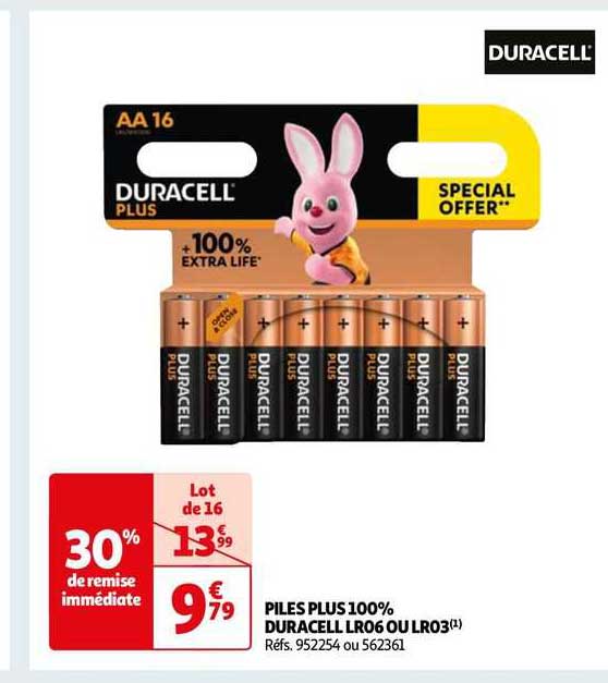 piles plus 100% duracelle lr06 ou lr03