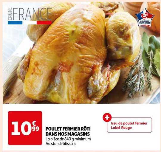 poulet fermier rôti dans nos magasins