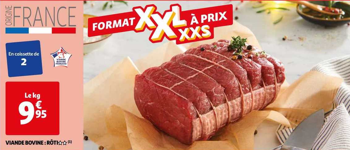 Promo Viande Bovine : RĂ´ti** chez Auchan - iCatalogue.fr