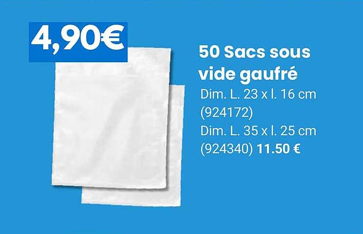 50 sacs sous vide gaufré