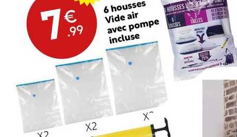 6 Housses Vide Air Avec Pompe Incluse