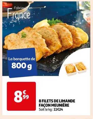8 filets de limande façon meunière