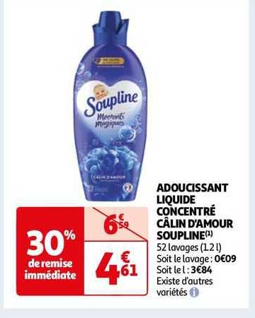 adoucissant liquide concentré câlin d'amour soupline