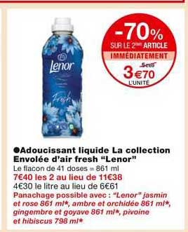 adoucissant liquide la collection envolée d'air fresh "lenor"