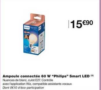 Ampoule Connectée 60 W "philips" Smart Led