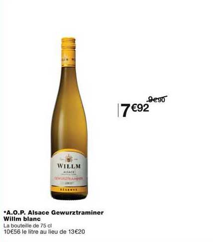 aop alsace gewurztraminer willm blanc