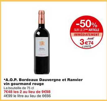 aop bordaux dauvergne et ranvier vin gourmand rouge