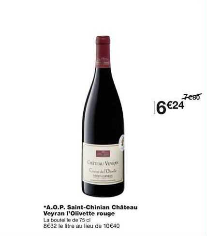 aop saint-chinian château veyran l'olivette rouge