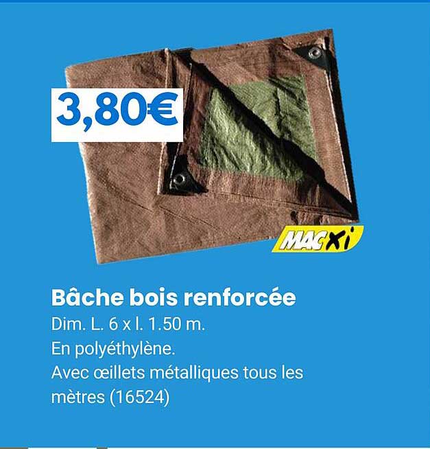 bâche bois renforcée