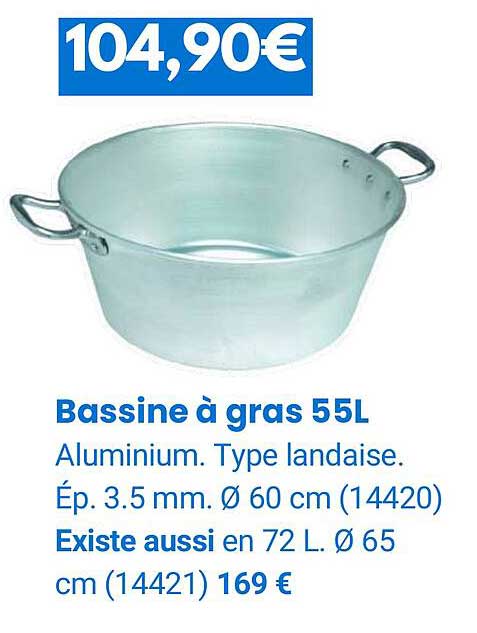 bassine à gras 55l