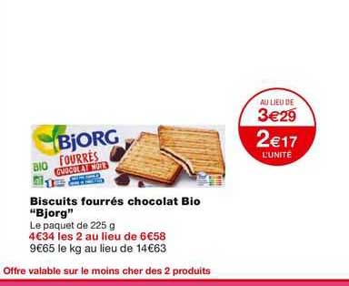 Biscuits Fourrés Chocolat Bio "bjorg"