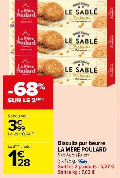 biscuits pur beurre la mère poulard