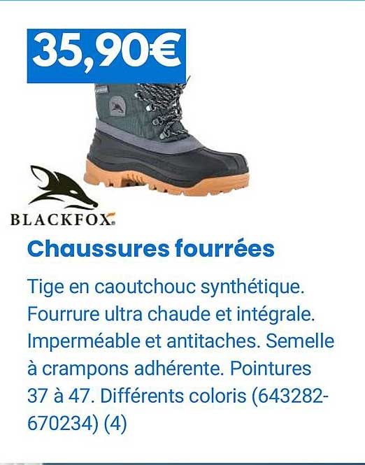 blackfox chaussures fourrées