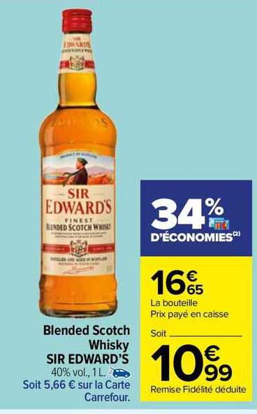 blended scotch whisky sir edward's