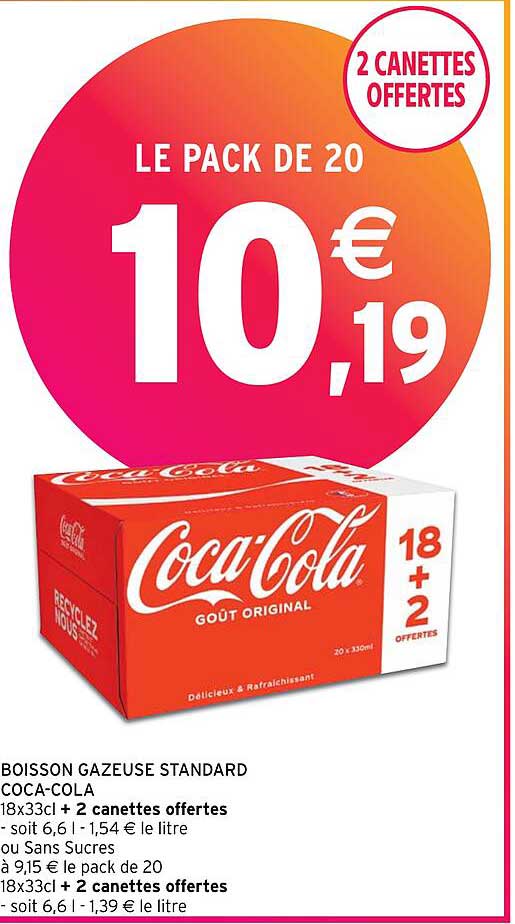 boisson gazeuse standard coca-cola