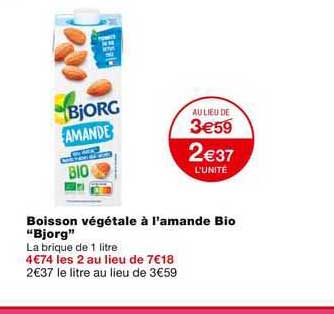 boisson végétale à l'amande bio "bjorg"