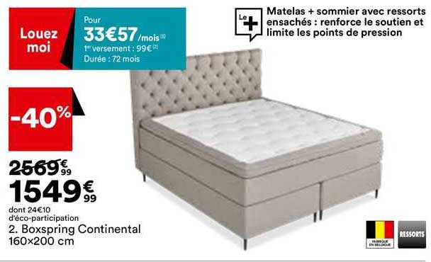Boxspring Continental 160 X 200 Cm