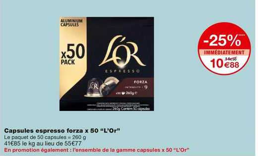 Capsules Espresso Forza X 50 "l'or"