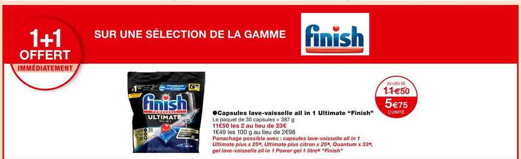capsules lave-vaisselle all in 1 ultimate "finish"