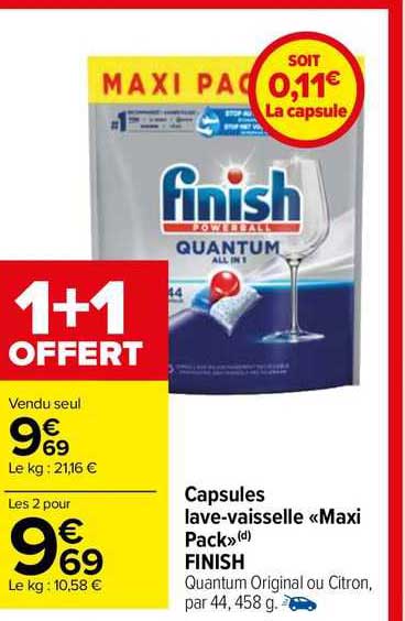 Capsules Lave-vaisselle «maxi Pack» Finish