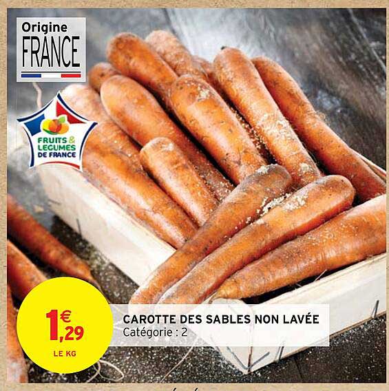 carotte des sables non lavée