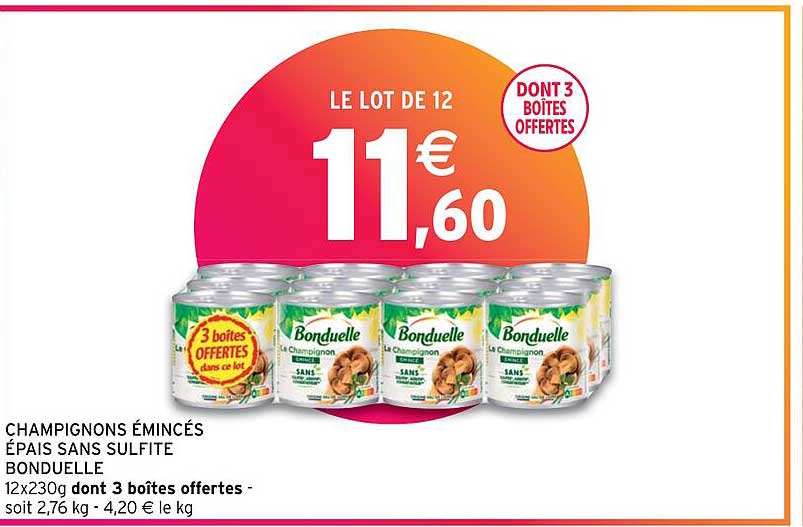 champignons émincés épais sans sulfite bonduelle