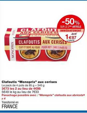 Clafoutis Monoprix Aux Cerises