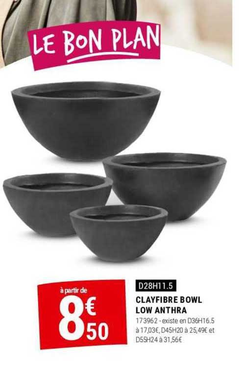 clayfibre bowl low anthra