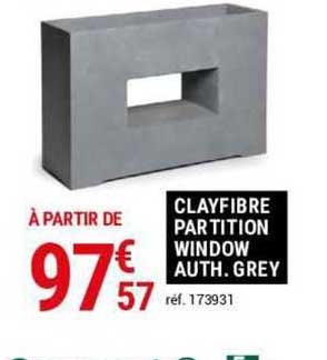 clayfibre partition window auth. grey