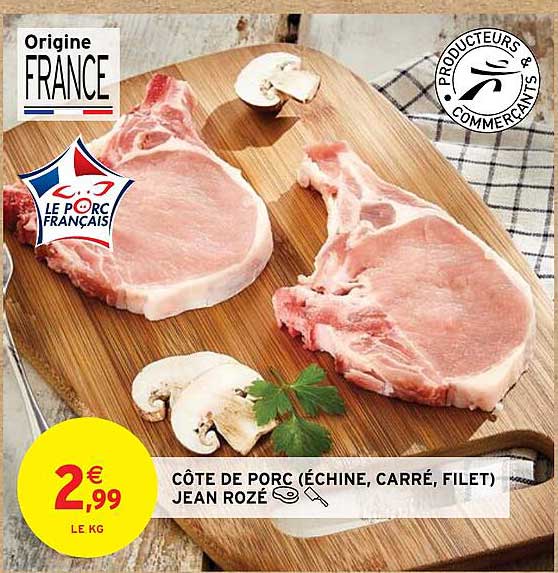 Côte De Porc (échine, Carré, Filet) Jean Rozé