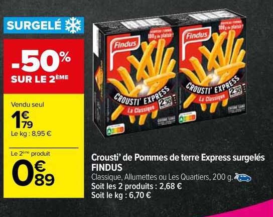 Crousti' De Pommes De Terre Express Surgelés Findus