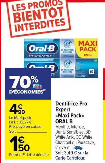 dentifrice pro expert «maxi pack» oral b