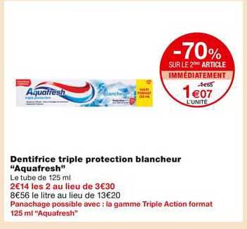 Dentifrice Triple Protection Blancheur "aquafresh"