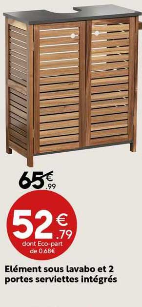 elément sous lavabo et 2 portes serviettes intégrés
