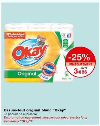 essuie-tout original blanc "okay"