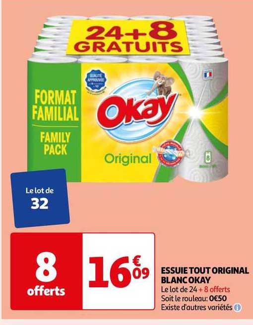 essuie tout original blanc okay