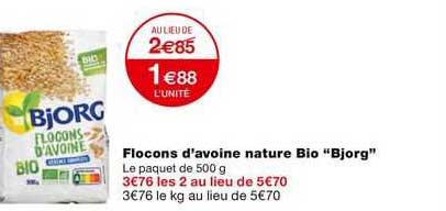 flocons d'avoine nature bio bjorg