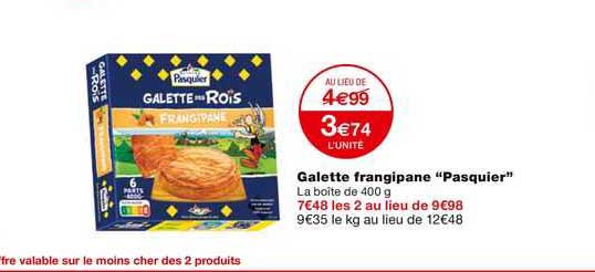 galette frangipane pasquier