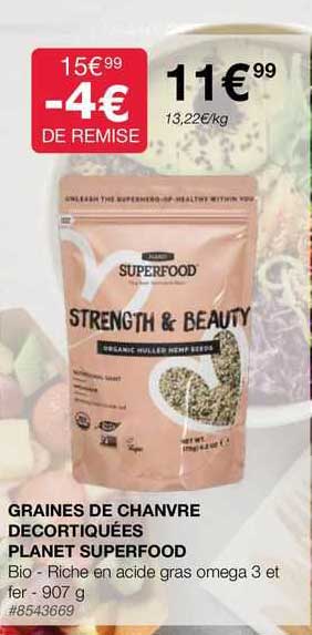 graines de chanvre décortiquées planet superfood