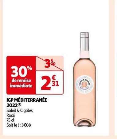 igp méditerranée 2022 soleil & cigales rosé