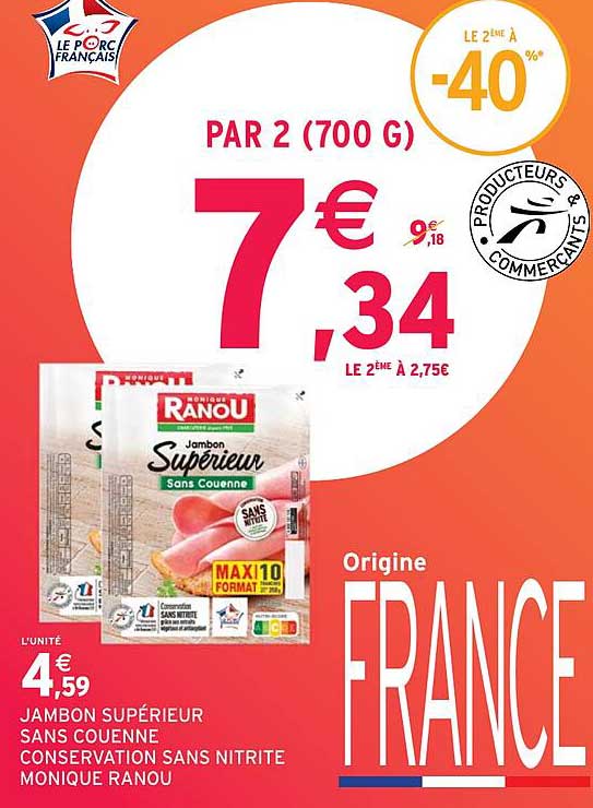 jambon supérieur sans couenne conservation sans nitrite monique ranou