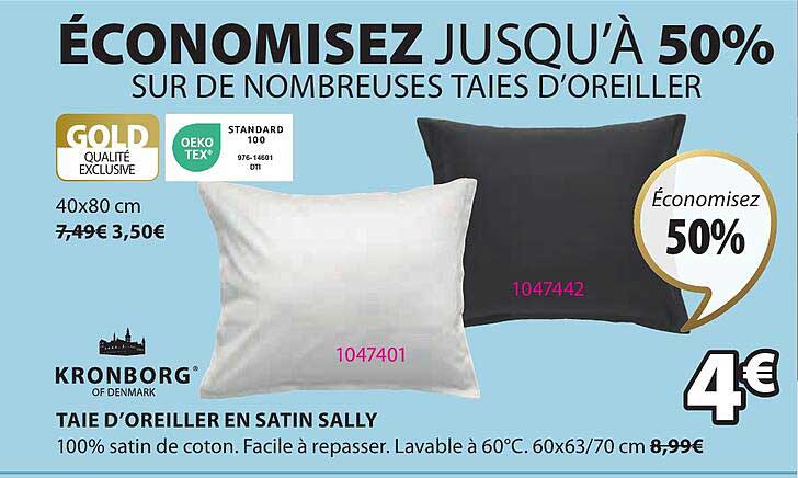 kronborg taie d'oreiller en satin sally