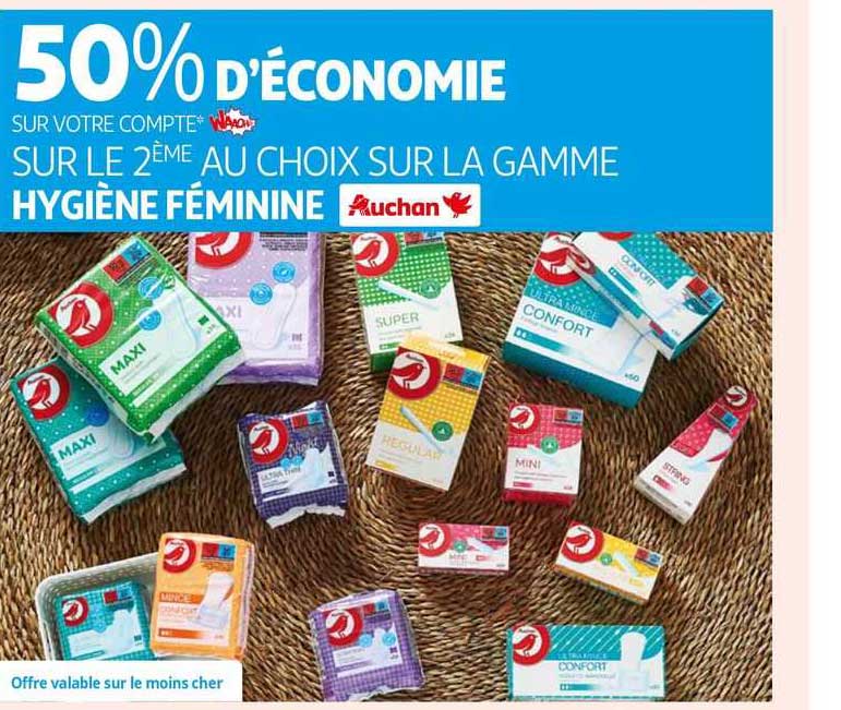 la gamme hygiène féminine auchan